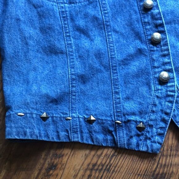 Vintage Denim Bedazzled Jeweled Shirt - Picture 6 of 10